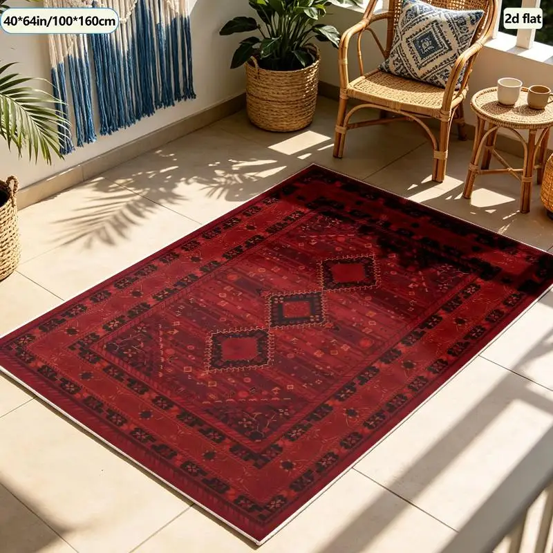 1 Piece of Vintage Geometric Tribal Rug, Soft and Comfortable, Suitable for All Seasons, Lightweight and Easy to Maintain, Suitable for Living Room, Bedroom, Dining Room, Hallway, Home Decor, Room Decoration, Autumn, Winter