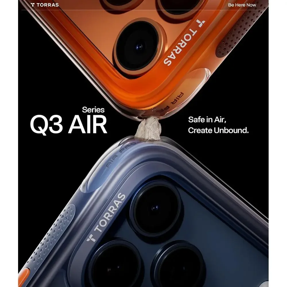 Custodia Ostand Q3 Air per iPhone 17 Pro Max con supporto magnetico a 360°, adatta per MagSafe, testata con caduta di grado Mil, pulsante di controllo della fotocamera,