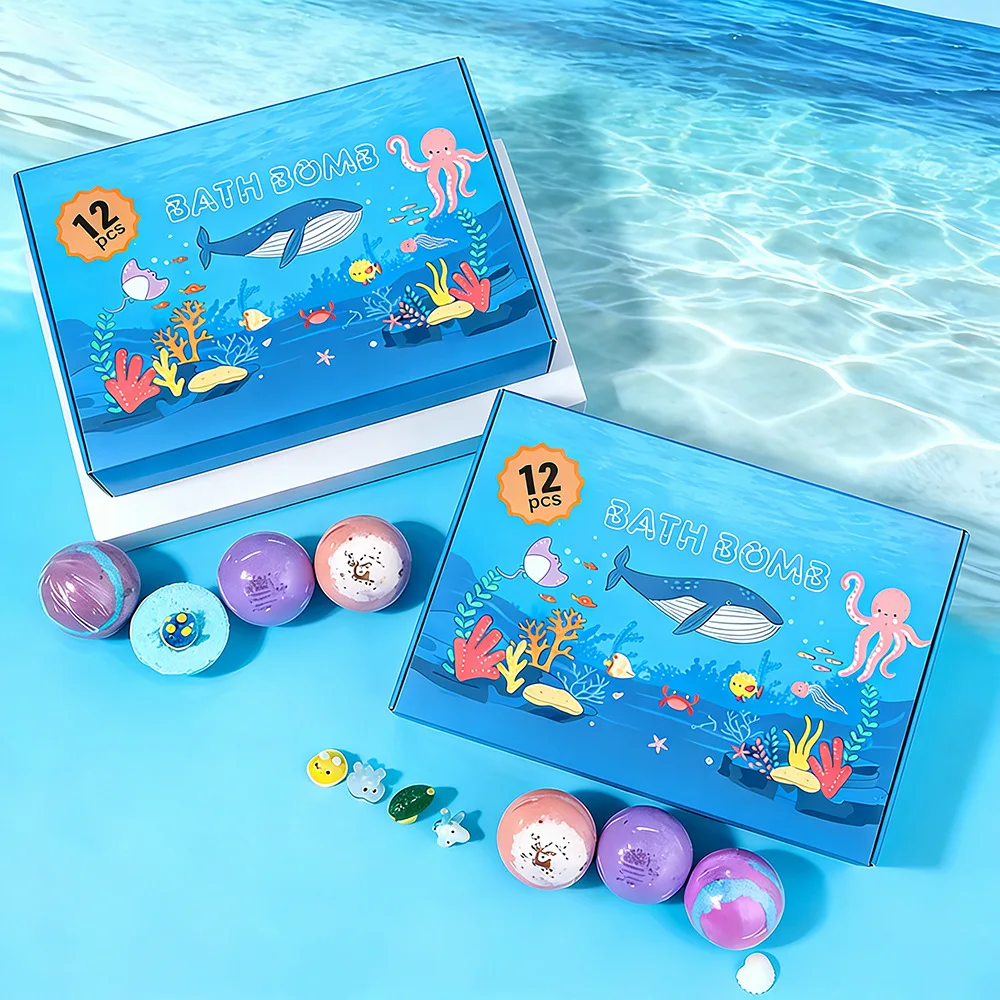Niedliche Spielzeuge in Badebomben für Kinder & Kleinkinder, Sprudelndes Schaumbad-Geschenkset, Sichere Badekugeln für Kinder, Ideales Geburtstagsgeschenk
