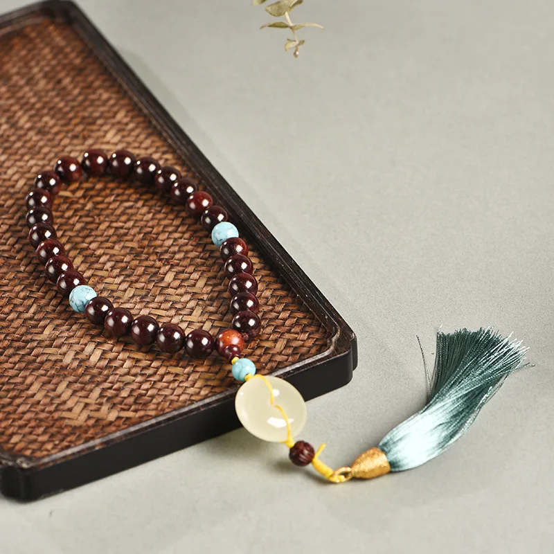 

Purple Zambia Blood Sandalwood Handheld Cultural Joyful Beads For Men And Women DIY Style With Luminous Safety Buckle Hanging W