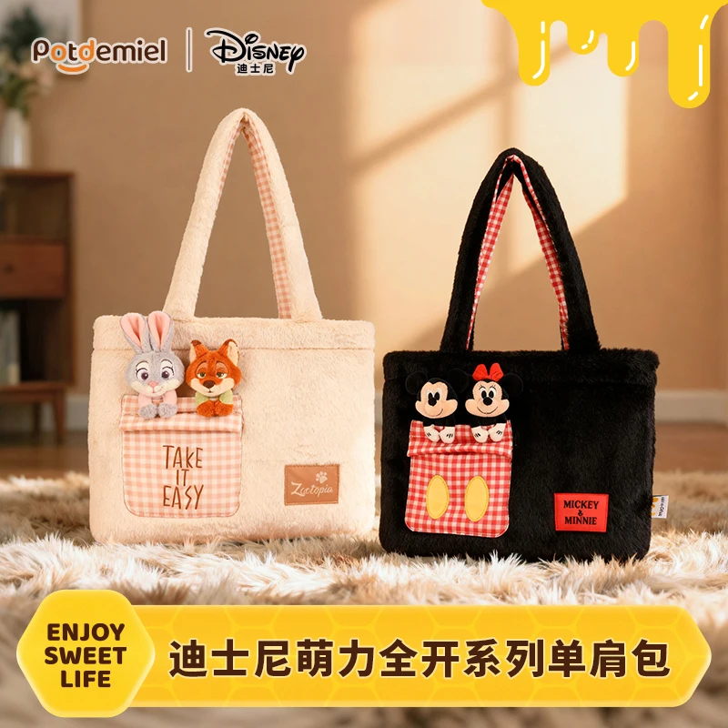

Potdemiel Disney Mickey Zootopia плюшевая сумка через плечо большая вместительная сумка через плечо для студентов, продавец, студенческая пригородная сумка
