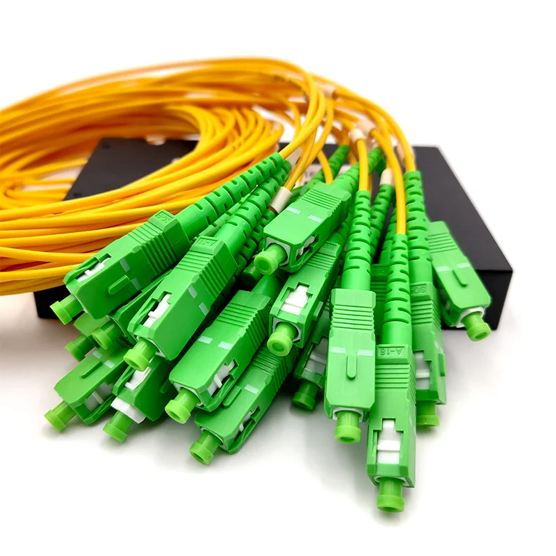 PLC High Quality SC APC 1X16 Fiber Optic Splitter Box FTTH 2mm SteelTube 1m Connector Cassette Insertion Type Communication Kit