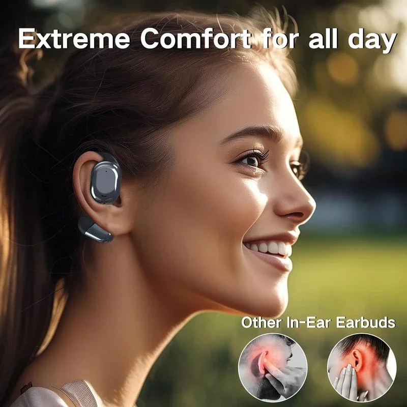 Open Ear Bluetooth earbuds-fashionable earphones wireless gaming headphones with low latency, HiFi sound quality