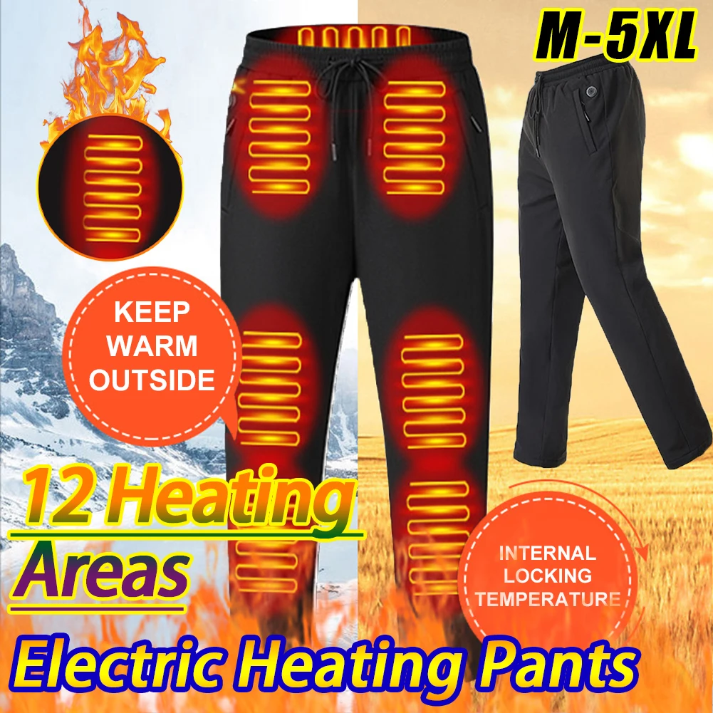 Thermal Heated Pant Casual Electric Heated Trouser USB Charging Winter Heated Trouser Smart Heated Pants Outdoor Hiking Pants