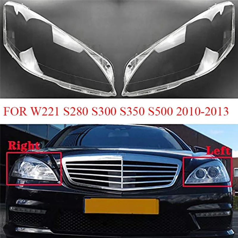 

1Pair Front Head Light Lens Cover Housing Part For W221 S280 S300 S350 S500 2010-2013-Hot