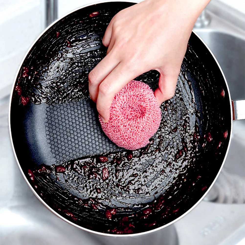 

10Pcs Fiber Kitchen Cleaning Ball Durable Safe Dish Pot Scrubber Household Cleaning Tool Steel Wire Ball Kitchen Accessories