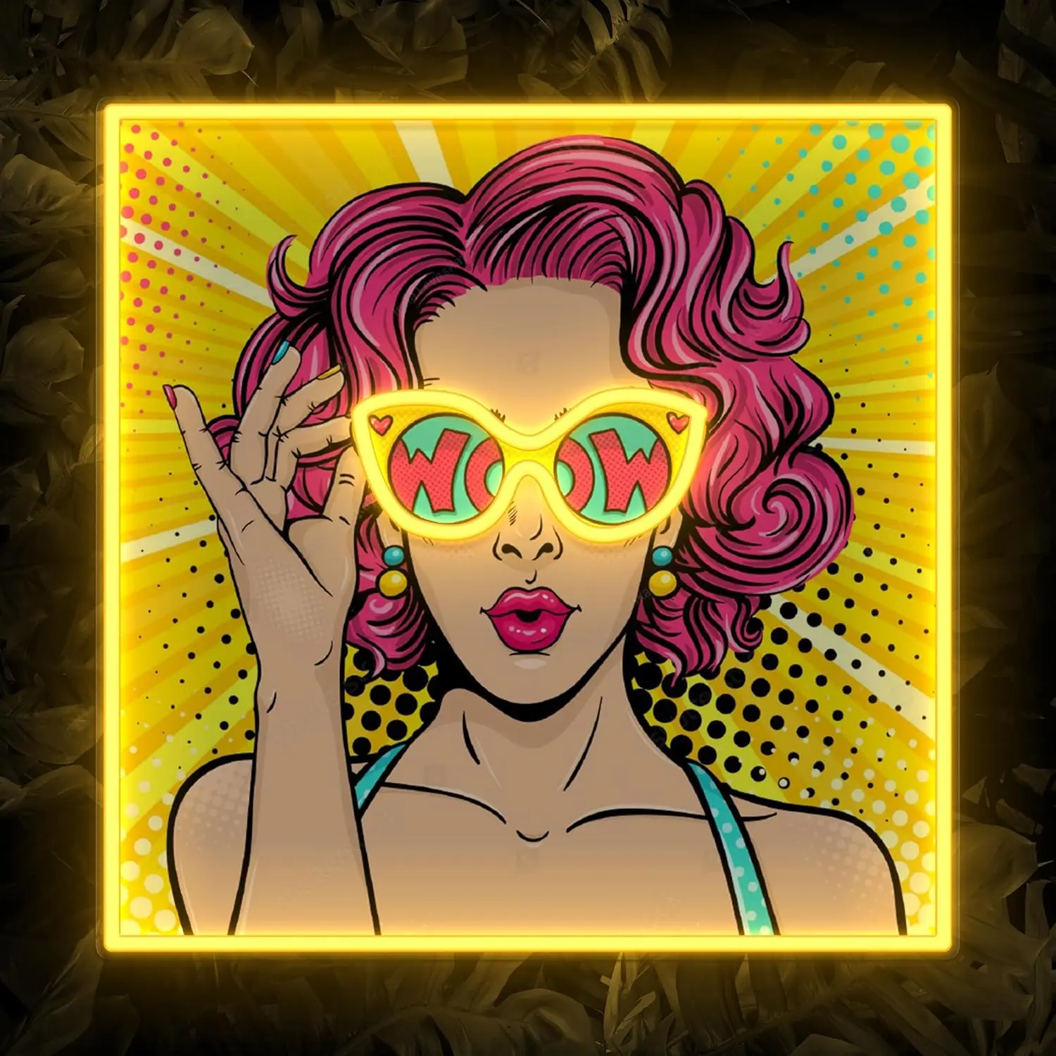 

Wow Lady Uv Pop Neon Sign Comic Pop LED Neon Light USB for Home Bar Salon Man Club Bar Coffee Shop Beauty Salon Wall Art Decor