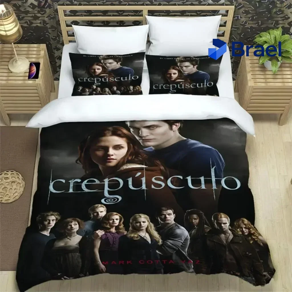 Exquisite Twilight Print Three Piece Bedding Set Fashion Article Boys Or Adults For Beds Quilt Covers Pillowcases Bedding Set Gi