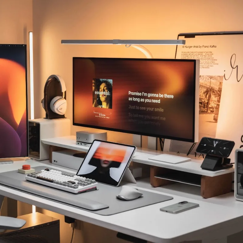 Modern Monitor Riser Stand Ergonomic Desk Shelf Organizer Computer Monitor Rack for Home Office Setup Sturdy Laptop Holder