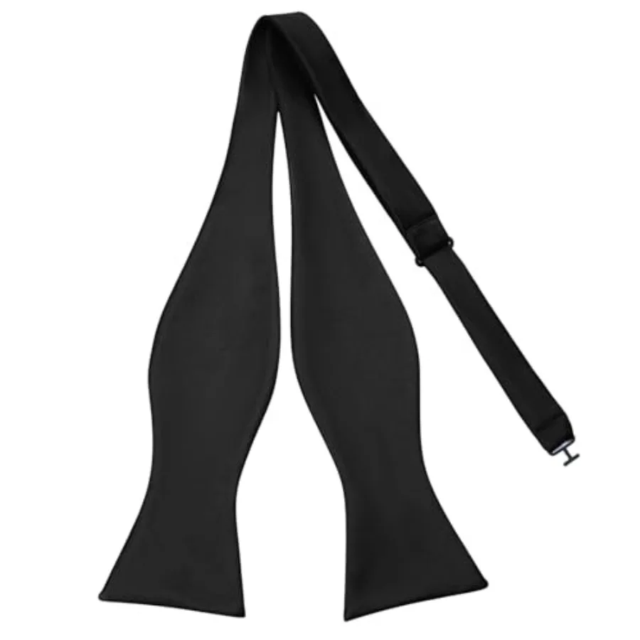 

PenSee Mens Solid Bowtie Woven Self Tie Bow Ties Tuxedo and Wedding Bowties