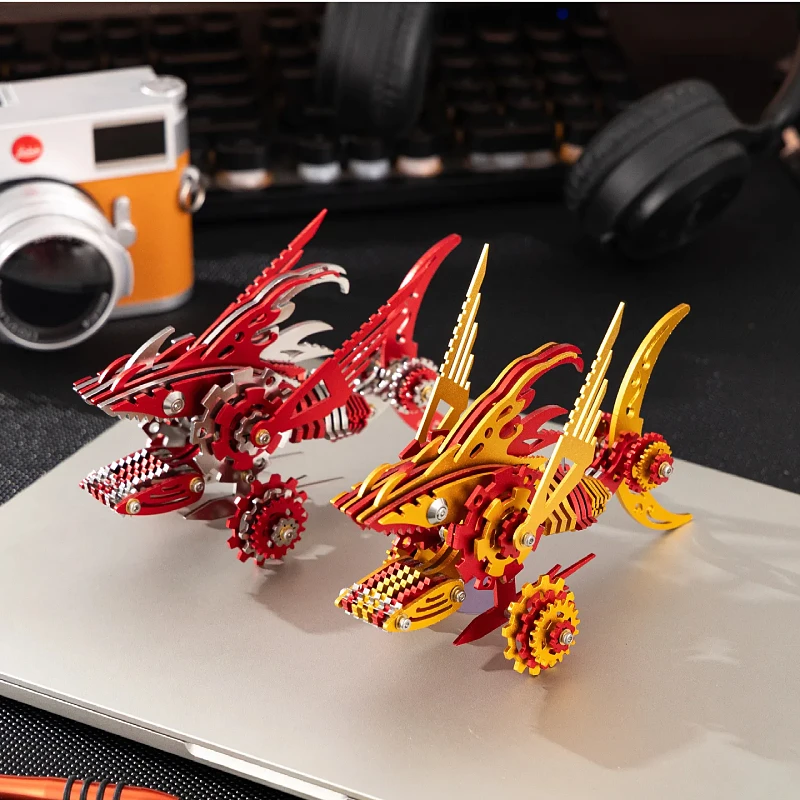 MOKR サメ Ju Chi Sha 3D メタルパズルおもちゃとプレゼント DIY ジグソー手作りモデル クリスマス新年の誕生日ギフト