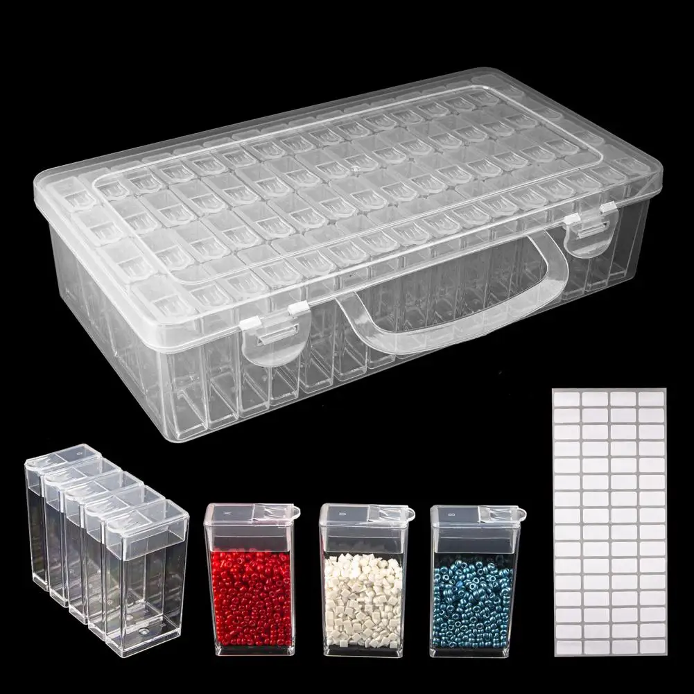 Bead Storage Box Large Capacity Multiple Compartments Transparent Storage Container Rhinestones Painting Storage Container