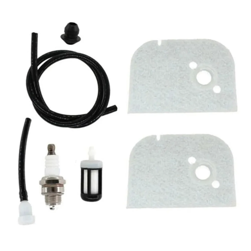 2 Piece Air Filter Kit with Fuel Filter Spark Fuel Line Grommet Fuel Compatible with for chainsaw For 009 For 009L 010 011 012