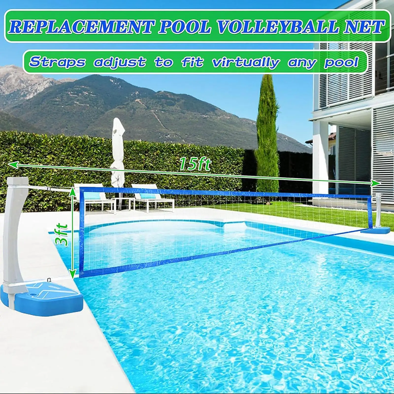 Portable Foldable Volleyball Net Mesh Accessories for Pool Water Parties Family Outdoor Recreation Lawn Training