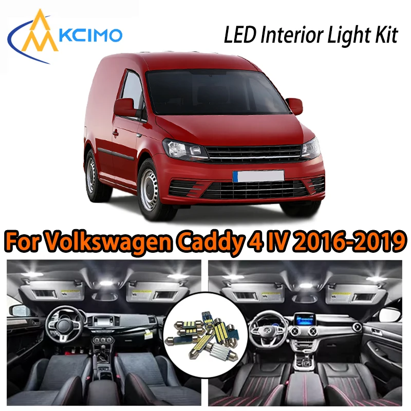

Convenient LED Interior Lights For Volkswagen Caddy 4 IV 2016-2019, Two Colors Choice Super Bright Easy Install