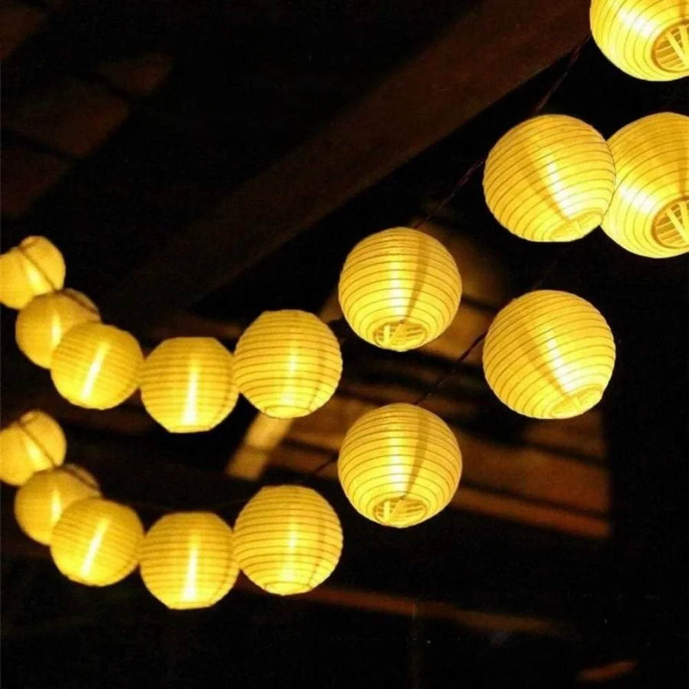 5M/8M Solar LED Lantern String Lights Outdoor Waterproof Hanging Lights for Garden Patio Yard Balcony Villa Festival Decoration