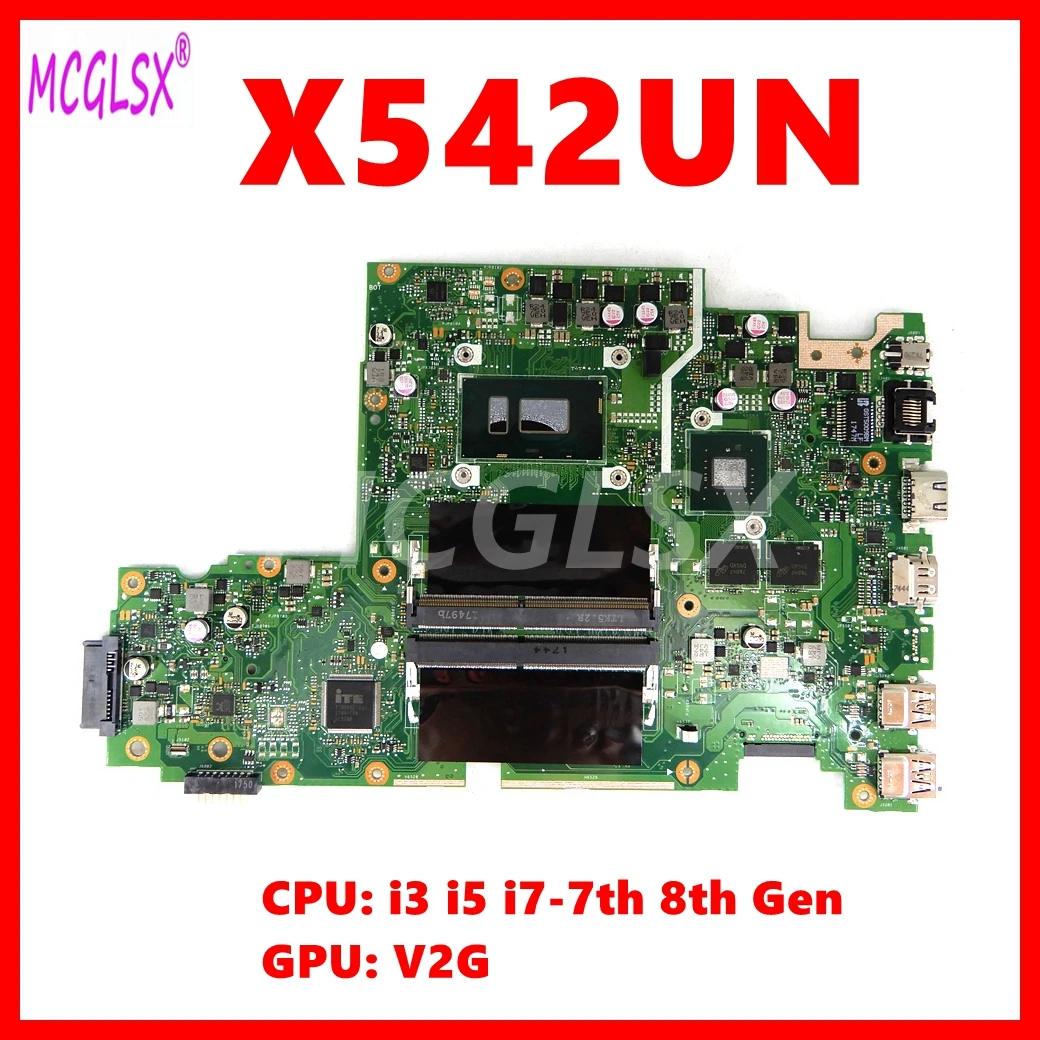 

X542UN Laptop Motherboard For Asus X542UA X542UR X542UQ X542UQR X542UNT X542URV Mainboard i3 i5 i7-7th 8th Gen CPU V2G-GPU