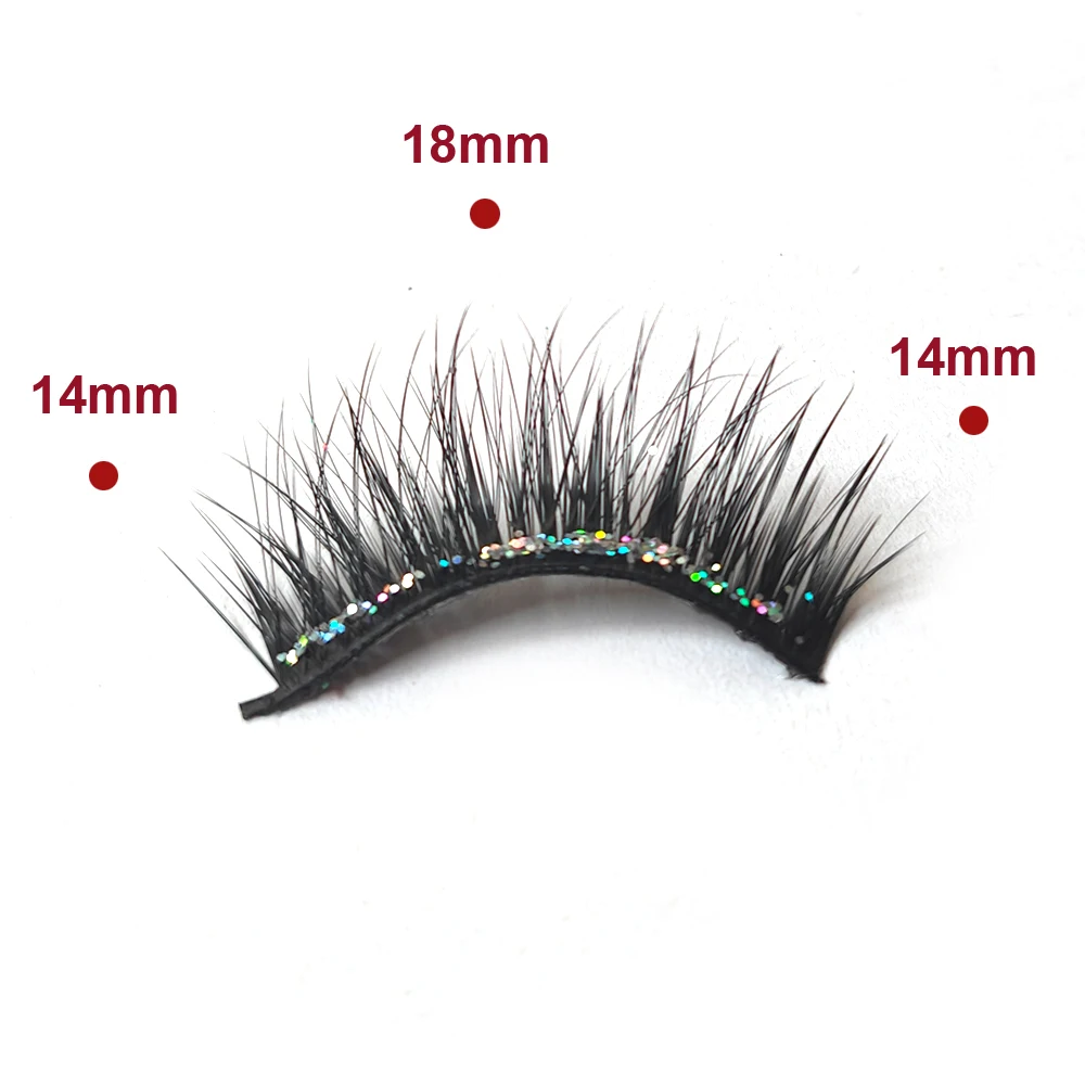 5 pares de maquiagem glitter cílios conjunto brilhante cílios festa mostrar passarela palco dramático olhando cílios extensão cosméticos