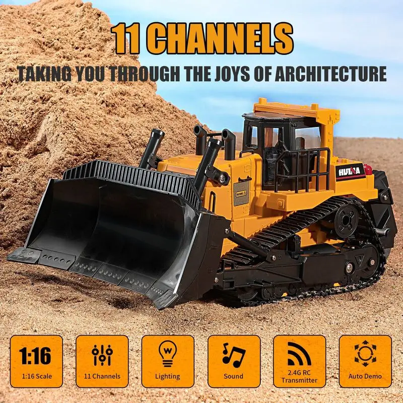 1554 11 Channel Remote Controller For 1 /16 Scale Heavy Duty Engineering Bulldozer Replacement For Adult Rc Hobby Enthusiasts