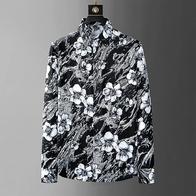 

High end men's floral shirt with a sense of luxury and fashion. Long sleeved, wrinkle resistant and wrinkle free men's clothing