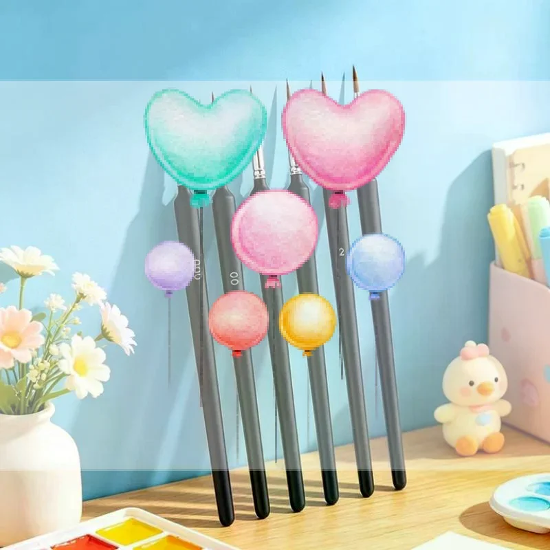 11Pcs Fine Tip Liner Paint Brush Set Non Slip Comfort Grip Assorted Sizes For Watercolor Acrylic Painting Nail Art