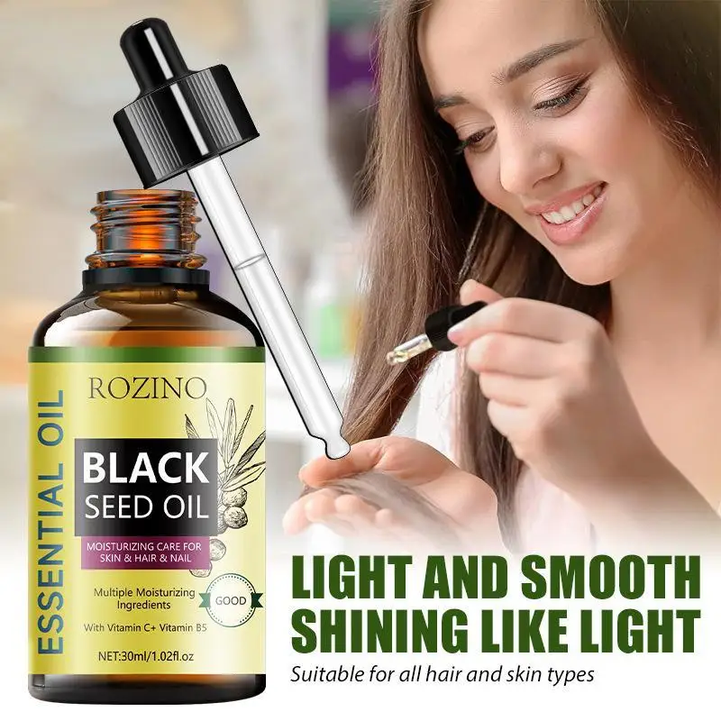 Black seed Hair Oil Mist Growth Strengthen Hair Roots Nourish  Moisturizing Prevent Split Ends Hair Oil Repair Gloss