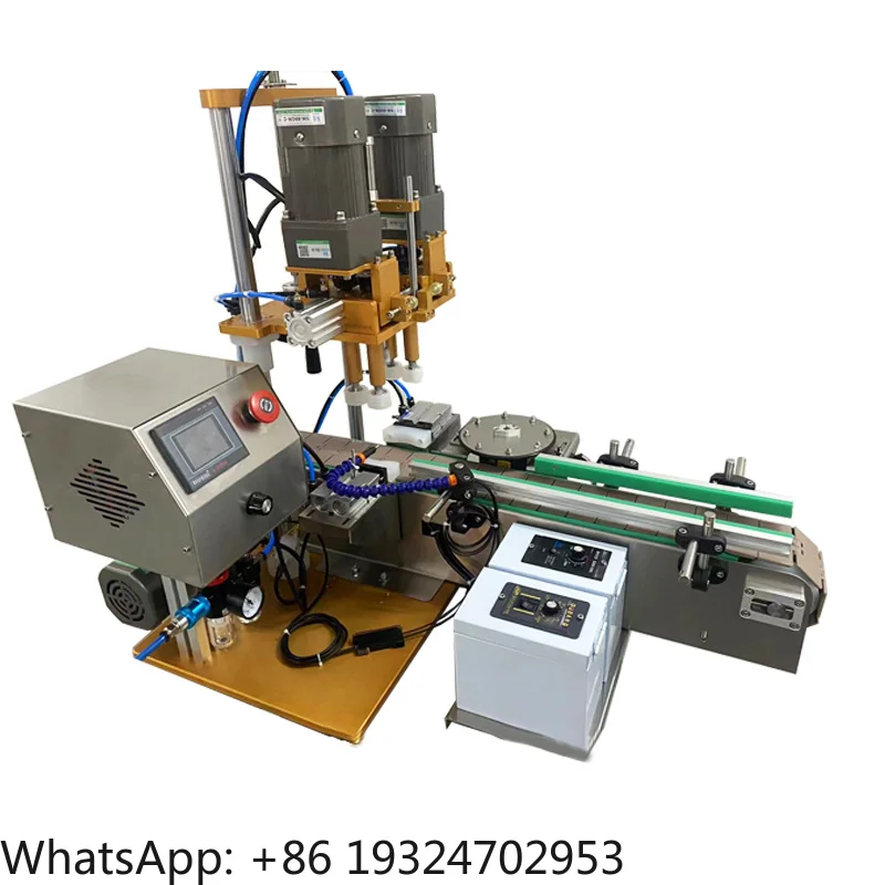 Full Automatic with Conveyor Belt Duckbill Bottle Capping Machine Essential Oil Bottle Capping Capper Machine Pneumatic