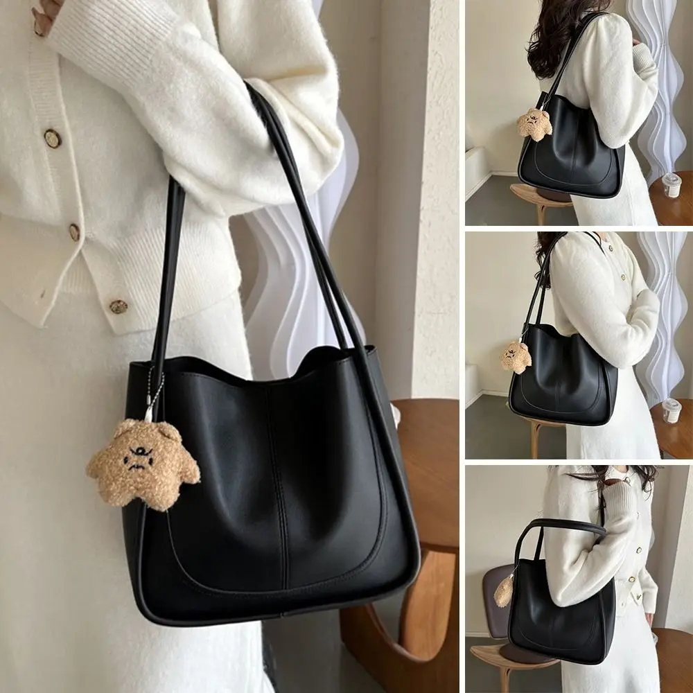 حقيبة كتف إبداعية مع قلادة من البولي يوريثان ذات سعة كبيرة، حقيبة يد كاجوال بسيطة للنساء