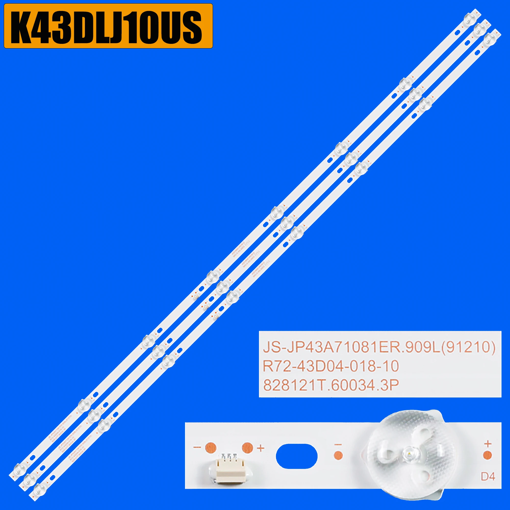 LED Backlight Strip for K43DLJ12US K43DLJ10US JS-JP43A71081ER.909L R72-43D04-018-10 VHIX-43U169MSY VHIX-43F169MSY