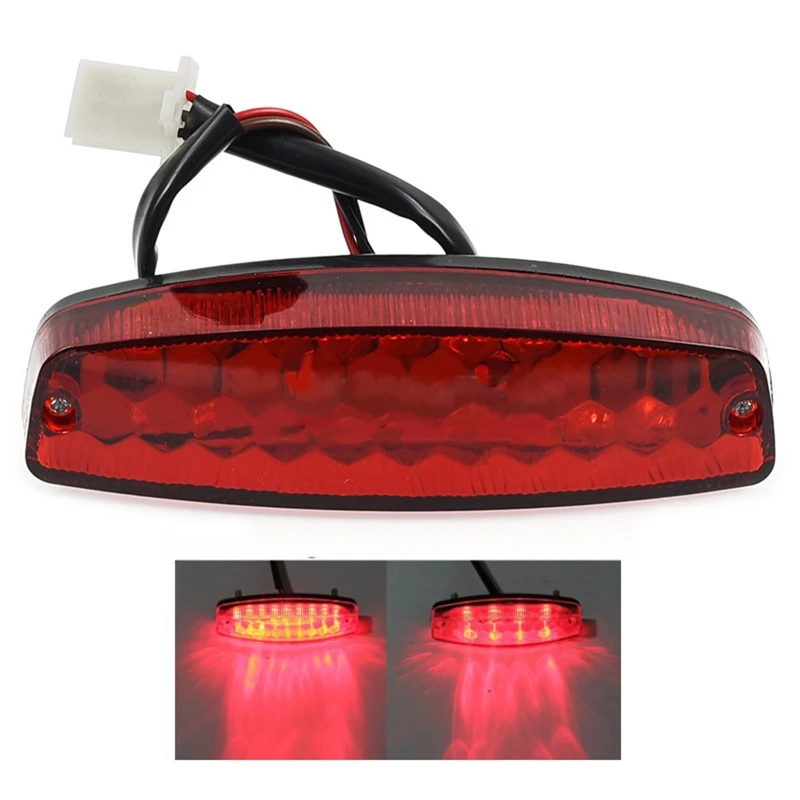 LED 3Wire 12V Brake Stop Light License Taillight Red For ATV Off-road Motorcycle