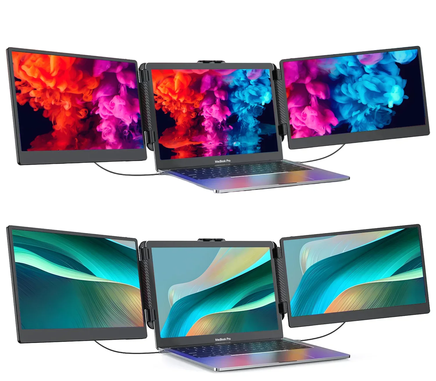 شاشة كمبيوتر محمول ثلاثية الدقة مقاس 14 بوصة، وصلة شاشة كمبيوتر محمول من النوع C، توصيل وتشغيل شاشة محمولة لأجهزة الكمبيوتر المحمول التجارية #1