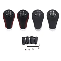 Perilla de palanca de cambios Universal para coche, 5/6 velocidades, cuero PU negro, M8, M10, M12, con 3 mangueras, perilla de cambio de transmisión Manual