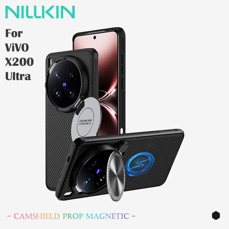 

Магнитный чехол NILLKIN для Vivo X200 Ultra, защита объектива в откидной стиле, чехол MagSafe с подставкой, защита от царапин и отпечатков пальцев