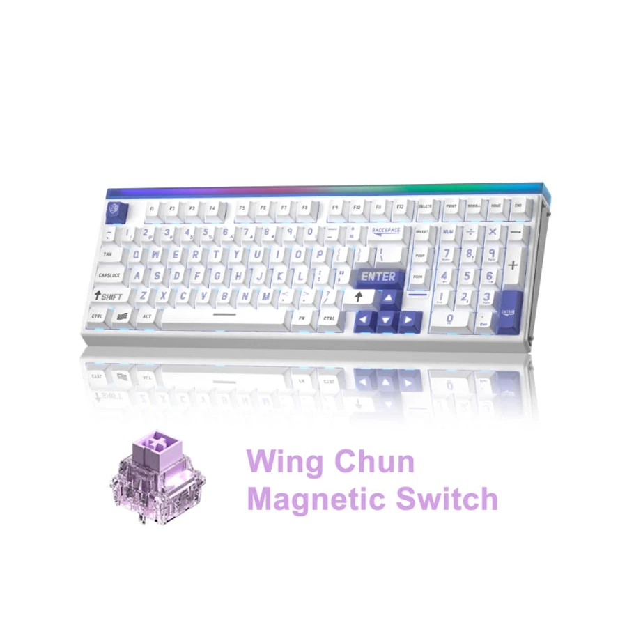 AULA HERO99 Magnetic Switch Wired Mechanical Keyboard RGB Music Rhythm 8K Return Rate Gaming PC Computer Accessories For Gamers