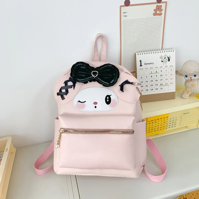 Anime Sanrio Kuromi Winking Bow My Melody zaino Cartoon Animation periferiche Girls Zipper Storage Bag