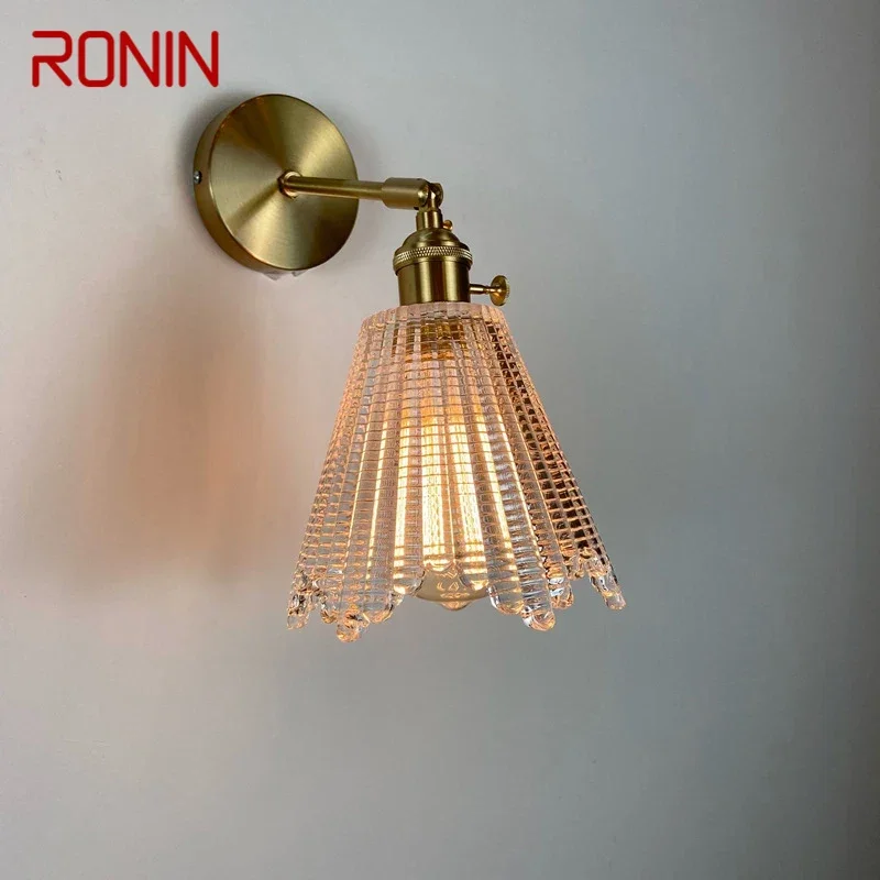 

RONIN Nordic Brass Wall Lamp Indoor Living Room Bedroom Bedside Lamp Modern Hotel Corridor Hallway Wall Lamp