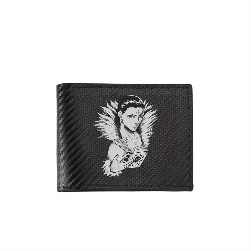 Character holding book spider symbol Men's Wallets Simple Business Modern Stylish Printing Design Gifts For Father Boyfriend Chr