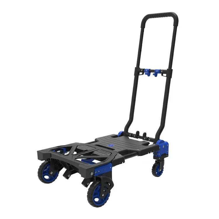 

New Design 150KG Multi-function 2 in 1 Luggage Cart Platform Hand Truck Foldable Folding Hand Trolley Cart ZH150-FHT