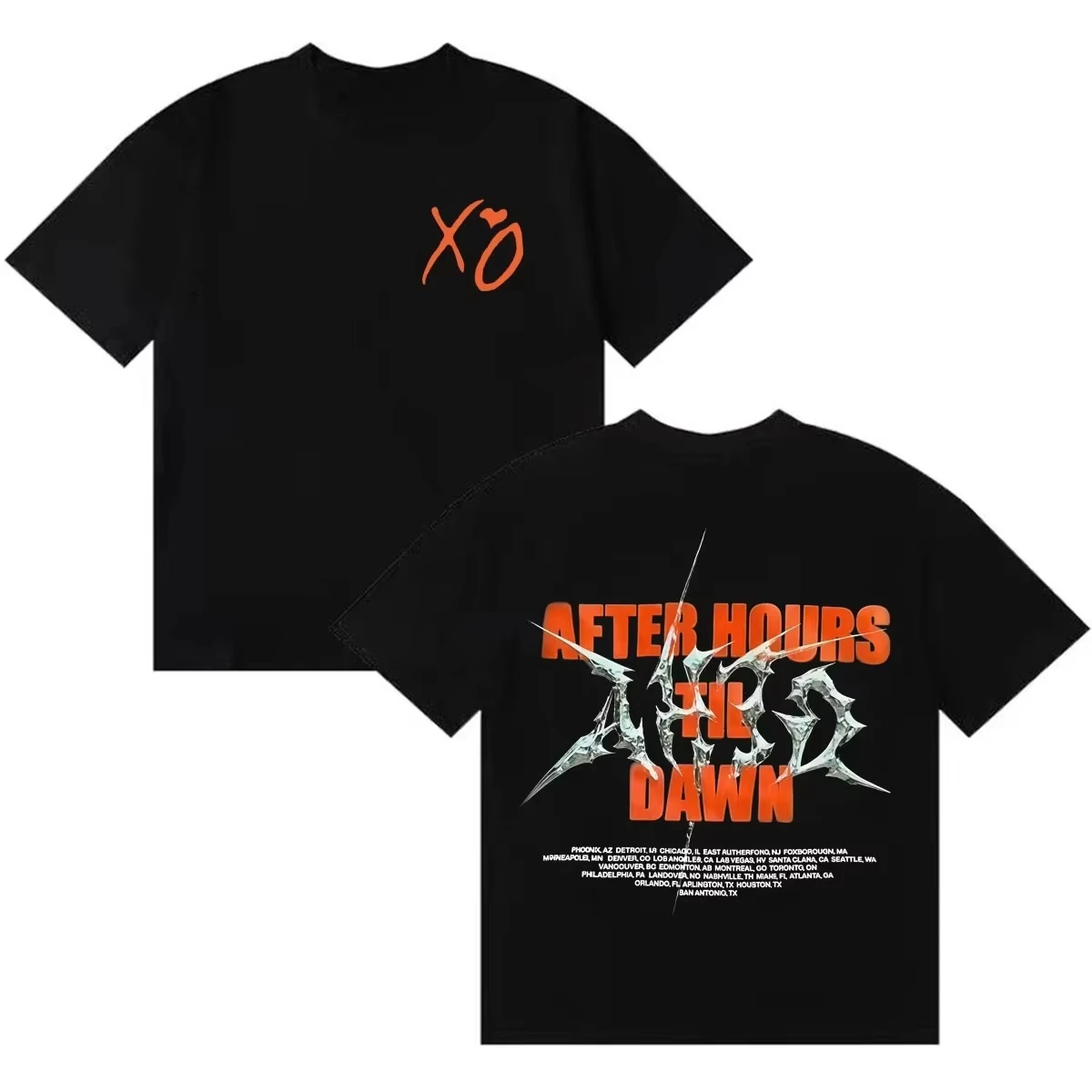 Bestseller The Weeknd After Hours Til Dawn 2026 World Tour Fashion Hip Hop Unisex Y2K Gothic Streetwear-T-Shirt aus reiner Baumwolle