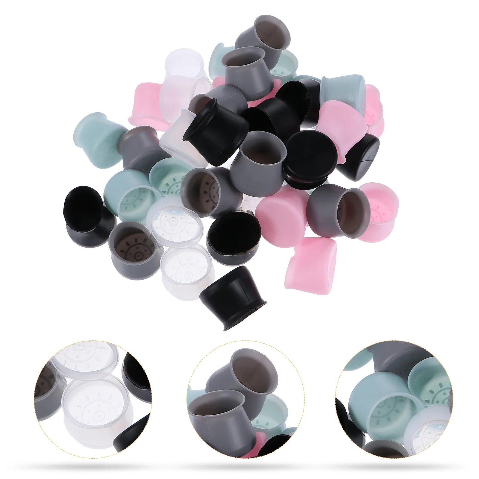 

40 Pcs Chair Leg Cover Floor Mat Circle Feet Covers Silica Gel Desk Protective Foot Sleeve