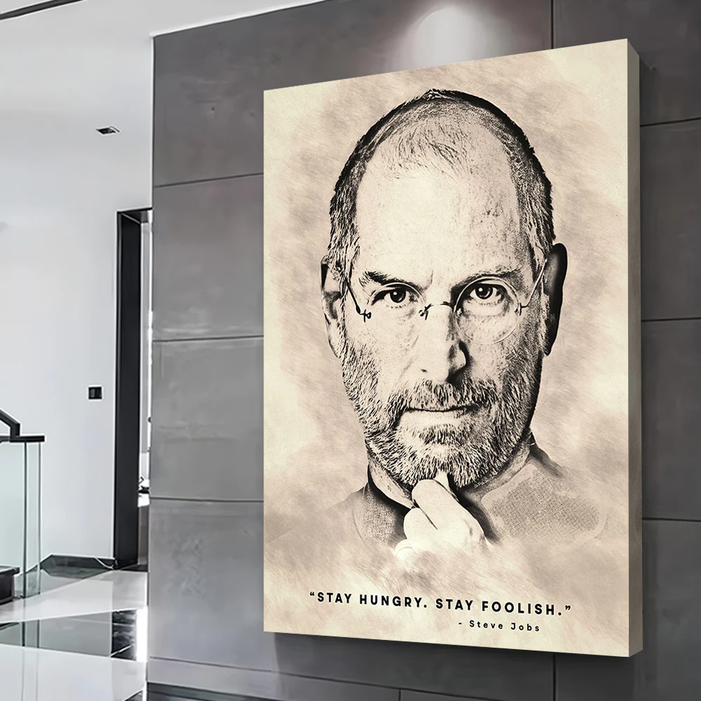 Steve Jobs Famous Quotes Printed Poster Customizable Pictures Wall Art Canvas Painting for Home Decorating Bedroom Decorations