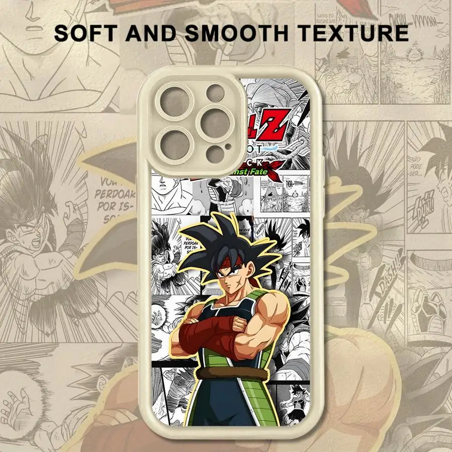 Funda de teléfono para iPhone 13 12 11 Pro Max XR 16e XS Max 15 16 14 Plus 17 Air Soft Shell Dragon Ball Bardock Vegeta