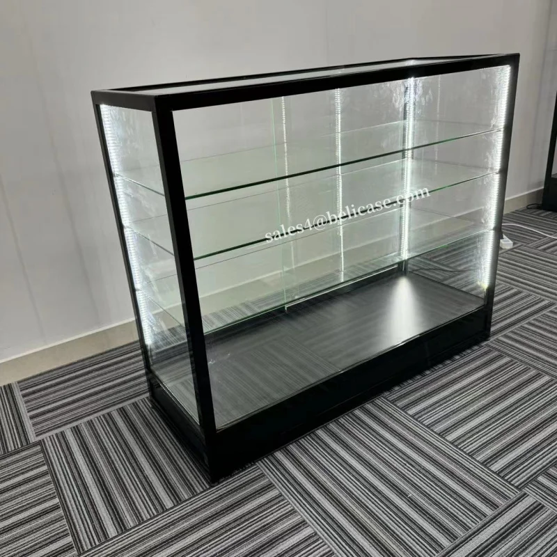 

2025customized.Full Display Aluminum Frame Display Cabinet Retail Store Glass Counter Display Show fo