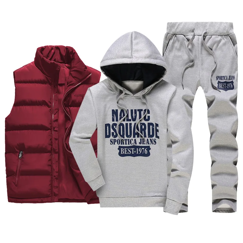 Ensemble de survêtements décontractés pour hommes, 3 pièces, glaçure chaude, pantalons de survêtement, sweat à capuche, lettre imprimée, joggeurs, survêtements, grande taille, 5XL