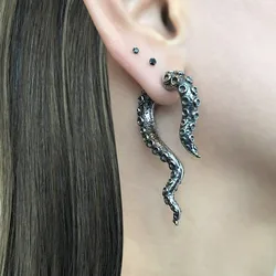 Vintage Silver Gold Color Metal Geometry Retro Octopus Tentacles Animal Dangle Earrings for Women Jewelry