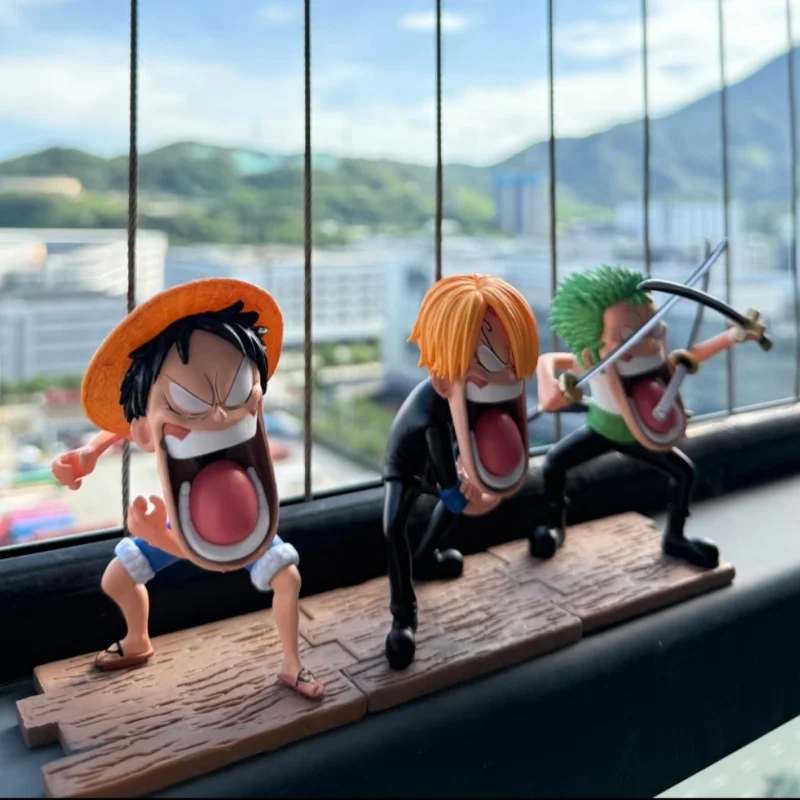 

Luffy Figures Three Captains Sanji Monkey D Luffy Roronoa Zoro Action Figure The Hungry Trio PVC Anime Model Toys Gifts