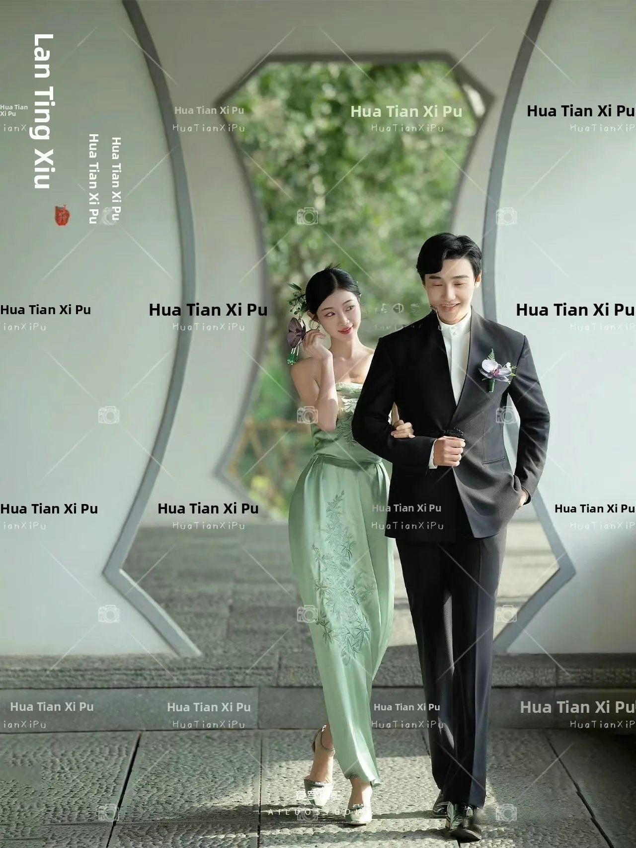 

Retro Wedding Robe Luxury Strapless Studio Photography Clothing New Chinese Style Couple Garden Theme Morning Gown