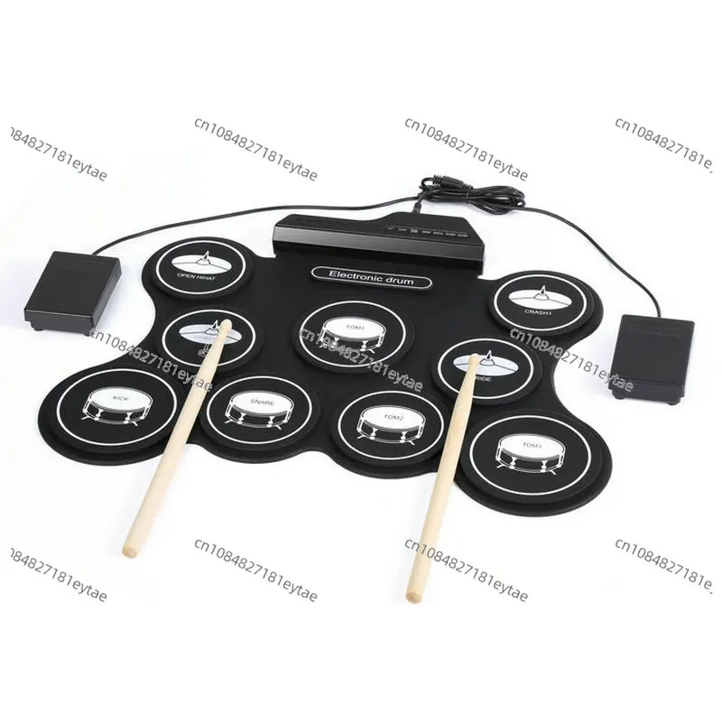 

Drum set Playing jazz drums with hands training Children develop interest Portable hand roll electronic drum