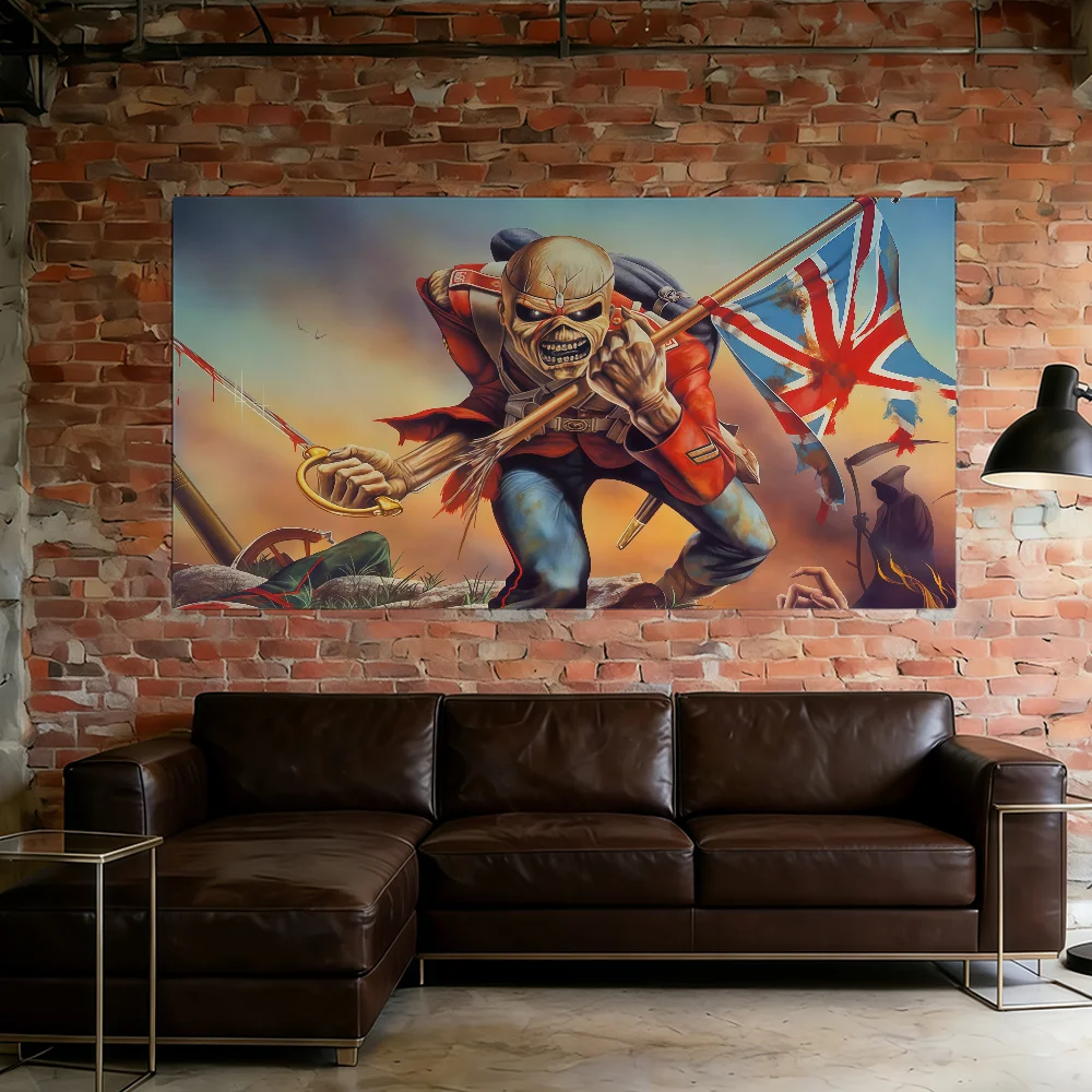 Bandeira da Banda de Rock Iron Maiden - Melhor Preço para Decoração de Banner para Acampamento ao Ar Livre, Festas e Clubes