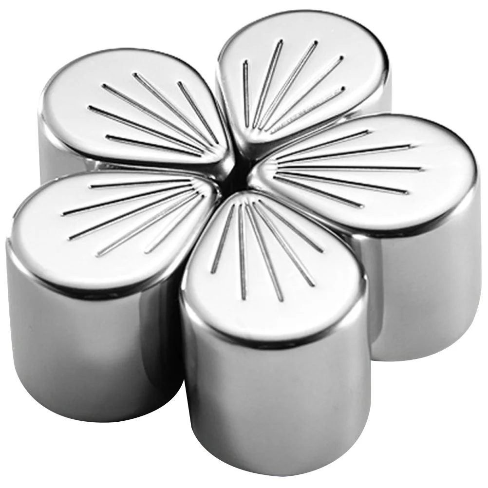 

5pcs Stainless Steel Ice Cubes Reusable Whiskey Rocks Iced Stones Compact Light Weight Design Cooling Beverages Gifts